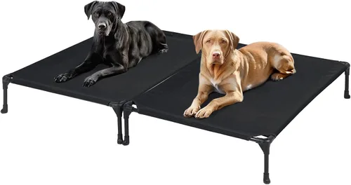 Vista 24 de Veehoo Cama elevada para perros medianos, para exteriores, cama elevada y refrescante para perros, cama para mascotas con malla transpirable, patas