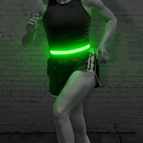 Vista 14 de BSEEN Cinturón LED para correr, cintura LED reflectante recargable por USB, cinturón de luz de seguridad intermitente para corredores, corredores