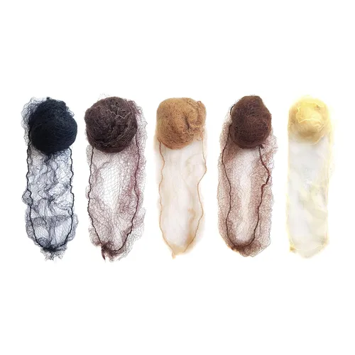 Vista 8 de YANTAISIYU 50 piezas de red para el cabello de 20 pulgadas, invisible, elástica, malla para pelucas y moños, para el servicio de alimentos