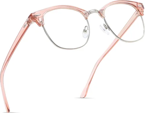 Vista 10 de Blue Light Blocking Glasses Anti Eyestrain Computer Gaming Glasses Vintage Half Frame UV Clear Lens for Women Men