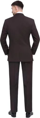 Vista 3 de P&L Men's 2 Piece Classic Fit Button Suit Jacket Office Dress Blazer & Pleated Pants Set