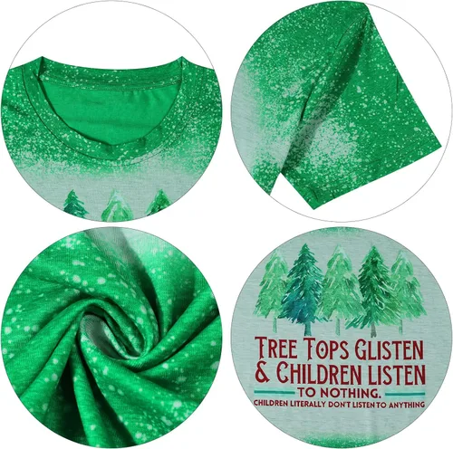 Vista 8 de Camisa de Navidad para profesora, camisetas de árbol para mujer, brillantes y brillantes, para niños, camiseta blanqueada, linda camiseta gráfica