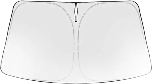 Vista 246 de Proadsy Parasol para parabrisas Rivian R1S 2022-2025 2026 de 4 capas plegable, protector de parasol frontal que bloquea los rayos UV, mantiene