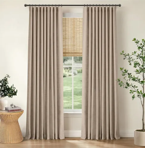 Vista 24 de 100% Blackout Shield Cortinas opacas completas para dormitorio de 63 pulgadas de largo, juego de 2 paneles, anillos de clip/bolsillo para barra