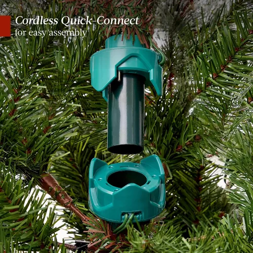 Vista 8 de Best Choice Products Árbol de Navidad delgado preiluminado de 6 pies, decoración delgada de árbol festivo de pino escocés escarchado, árbol delgado