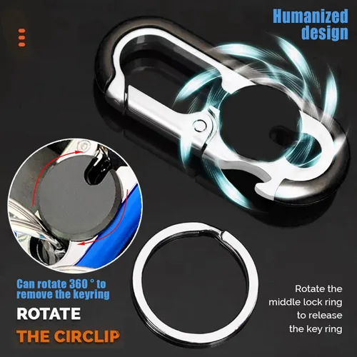 Vista 3 de Snmzlc 2 llaveros para hombre, llavero personalizado para hombres y mujeres, clips antipérdida, US128, Azul Negro
