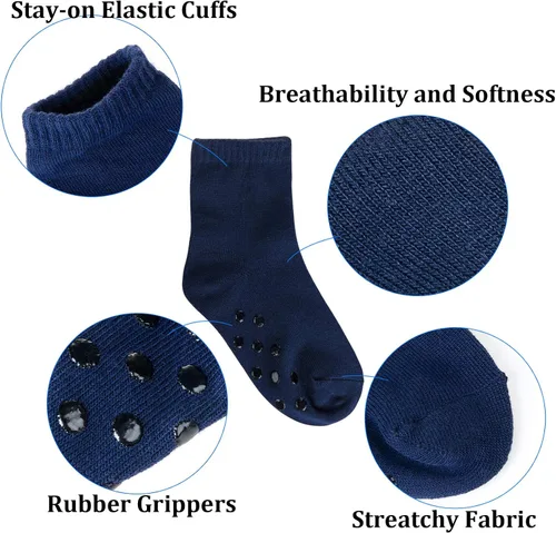 Vista 2 de 12 pares de calcetines antideslizantes para niños pequeños y niñas