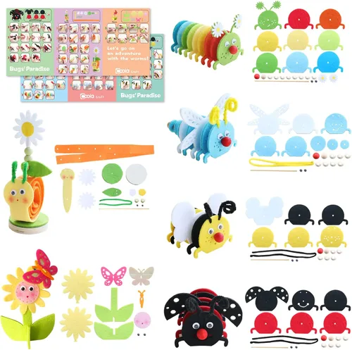 Vista 2 de Kit de manualidades Coola para niños de 4 a 8 años, Artes y manualidades para niños, Manualidades de fieltro para niños pequeños de 8 piezas