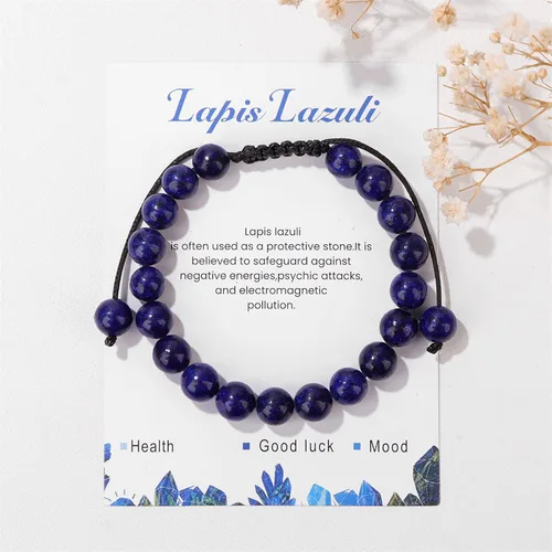 Vista 32 de Pulsera de cristal curativo para mujer de 0.315 in, pulsera de cuentas de cristal natural ajustable hecha a mano, joyería curativa, regalo