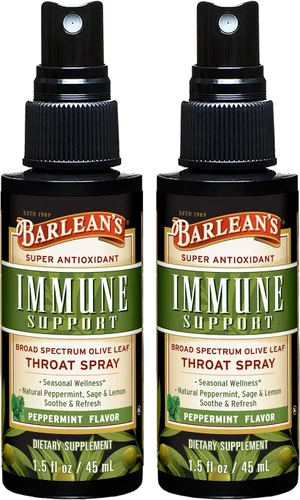 Vista 11 de Barlean's Olive Leaf Complex - Spray para la garganta, suplemento de apoyo inmunológico con menta, limón y salvia para aliviar la picazón