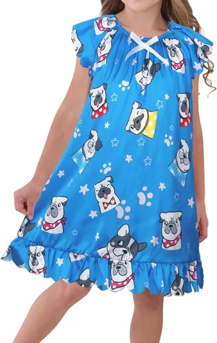 Vista 8 de JESKIDS Camisones de satén para niñas, camisón de seda, ropa de pijama