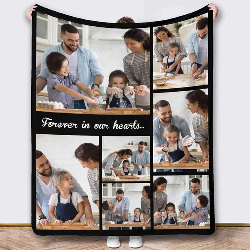 Vista 28 de Mantas de fotos personalizadas, 10 fotos personalizadas, mantas de imagen personalizadas, regalos para hermana, papá, mamá, hija, hijo