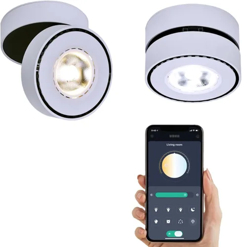Vista 10 de Foco de techo LED regulable – 360° ajustable en superficie de atenuación de 12 W COB iluminación de techo interior Downlight de pared de aluminio