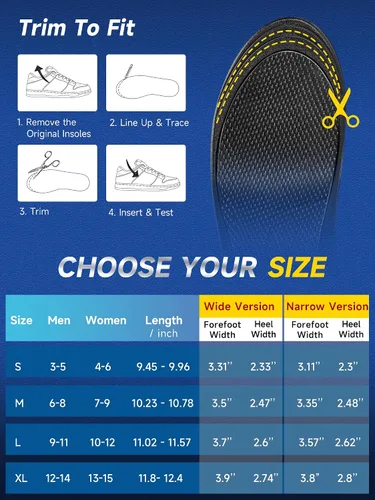 Vista 6 de Plantillas de rendimiento, plantilla de fibra de carbono, plantilla de zapatos para hombres y mujeres con soporte de arco y absorción de impactos