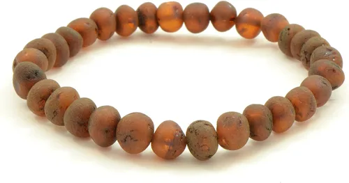 Vista 3 de Pulseras de ámbar crudo para adultos hechas con banda elástica, 7 pulgadas, hechas a mano con cuentas de ámbar báltico sin pulir/certificado