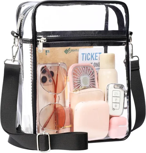 Vista 34 de PACKISM Bolsa transparente para eventos de estadio – Monederos pequeños transparentes para mujer, bolsa bandolera para conciertos y eventos