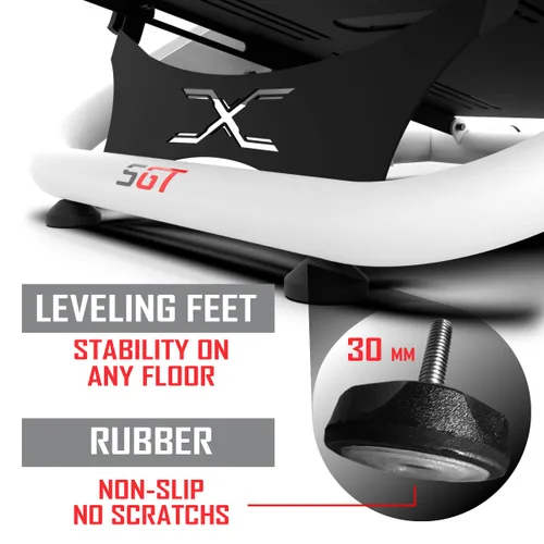 Vista 6 de Extreme Sim Racing Wheel Stand Cockpit SGT Racing Simulator - White Edition For Logitech G25, G27, G29, G920, G923 Thrustmaster and Fanatec - WHEEL
