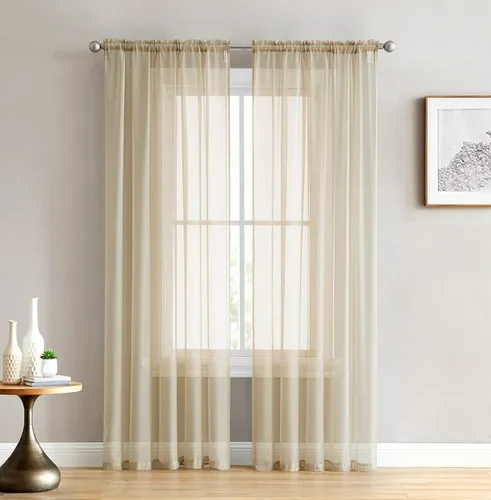Vista 7 de Empire Home Charli - Juego de 2 paneles de cortina de gasa transparente sólida para ventana (120 pulgadas, superlargos, negro)