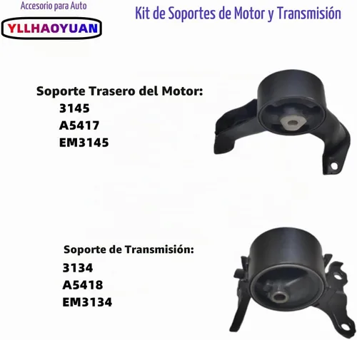 Vista 5 de Conjunto de soportes de motor para 2007 2008 2009 2010 2011 2012 2013 2014 2015 2016 2017 Jeep Compass y Patriot 2.0L 2.4L 2007 2008 2009 2010 2011