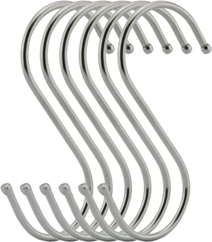 Vista 7 de ganchos de alta calidad en forma de S. Resistentes, de acero inoxidable, ganchos para colgar, Metal L