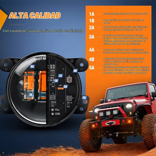 Vista 2 de Nilight Conjunto de Luces LED de Niebla de 4 Pulgadas Compatible con 2007 2008 2009 2010 2011 2012 2013 2014 2015 2016 2017 2018 Jeep Wrangler JK