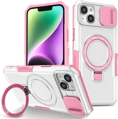 Vista 26 de Funda magnética para iPhone 11, soporte de anillo con ventana corrediza, funda protectora mate a prueba de golpes para iPhone 11 6.1, fundas