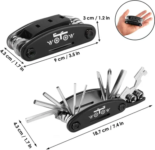 Vista 8 de WOTOW Kit de herramientas para bicicleta, multiherramienta portátil