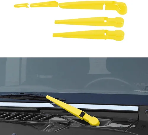 Vista 14 de RAZPOY JK Limpiaparabrisas frontal y trasero, 3 piezas, compatible con Jeep Wrangler JK JKU 2007-2017, azul