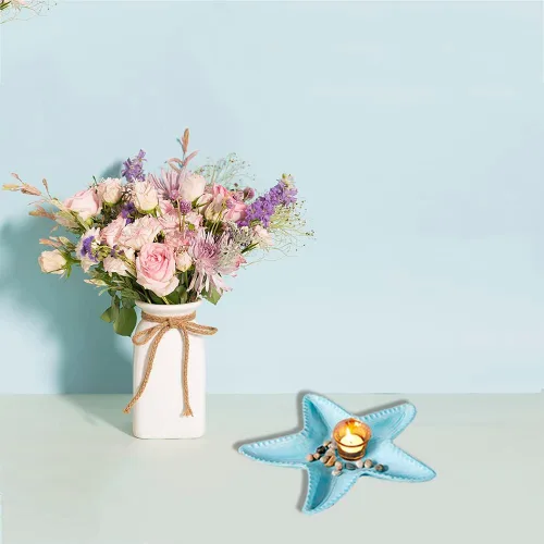 Vista 8 de Bandeja decorativa de estrella de mar de resina para mesa de centro de mesa de centro de mesa de centro
