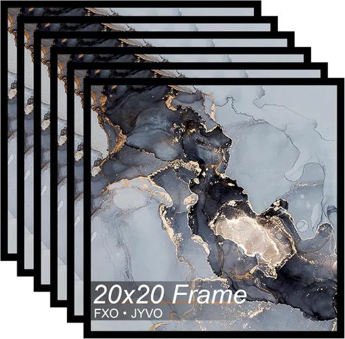 Vista 89 de Fxojyvo Marco de 4 x 4 pulgadas, marco negro para póster cuadrado de 4 x 4, peso ligero y altamente transparente, marco de 4 x 4 para pared, 1