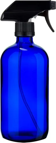 Vista 4 de Mountain West Botella de cobalto con pulverizador (16 oz 5-Pack) Botella redonda Boston de plástico PET con cuello 28-410