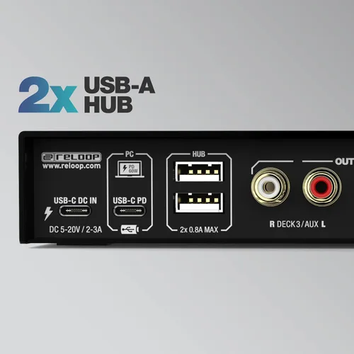 Vista 5 de Reloop FLUX 6x6 IN/OUT USB-C DVS Interfaz para Serato DJ Pro