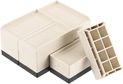 Vista 16 de uxcell Paquete de 4 elevadores rectangulares para cama, 1.6 pulgadas, borde en L, resistentes, ajustables, para cama, sofá, mesa y elevador de sofá