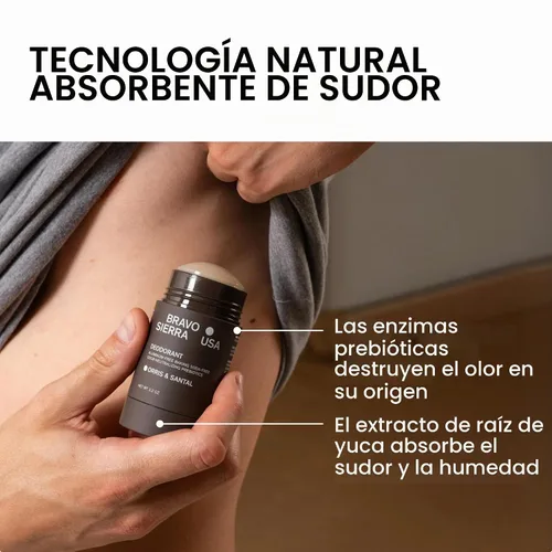 Vista 4 de Bravo Sierra Desodorante para hombre sin aluminio - Antitranspirante