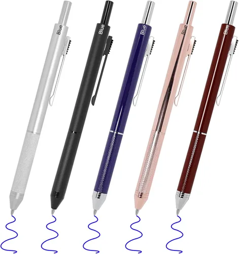 Vista 2 de YOUMI Bolígrafo multicolor 4 en 1 multifunción con carcasa de metal, lápiz mecánico de 0.020 in, bolígrafo rojo, bolígrafo azul y bolígrafo negro
