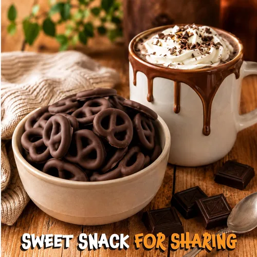 Vista 5 de Pretzels cubiertos de chocolate negro - Paquete de 22 onzas