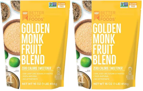 Vista 7 de BetterBody Foods Golden Monk Fruit Sweetener Blend - Mezcla de edulcorante de fruta del monje dorada, sustituto del azúcar, cero calorías, apto