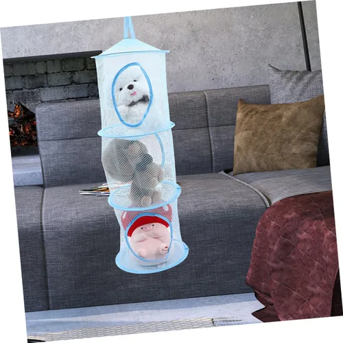 Vista 3 de Hemoton 2 redes de almacenamiento de animales de peluche, organizadores plegables para habitación de niños y niñas, prácticas hamacas colgantes