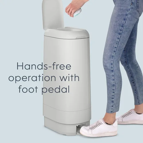 Vista 8 de Diaper Genie Signature Pail (gris) incluye 1 rollo de recarga fácil con 18 bolsas Capacidad para hasta 846 pañales de tamaño recién nacido por