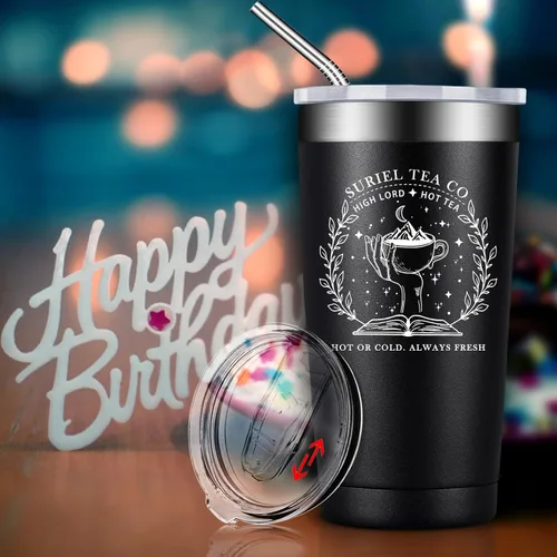 Vista 5 de BIRGILT Suriel Tea Co Velaris Taza 20oz - Regalos de Mercancía Acotar para Lectores Amantes de los Libros Mujeres - Taza de A Court of Thorns and