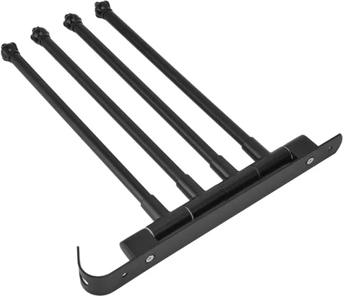 Vista 8 de Toallero giratorio de acero inoxidable negro con 3 brazos, toallero giratorio y movible con 3 brazos, ideal para baño, armario y cocina