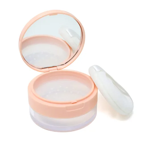 Vista 8 de Honbay Contenedor de polvo de maquillaje reutilizable vacío con esponja de polvo, tamiz y espejo, contenedor compacto de plástico para polvo suelto