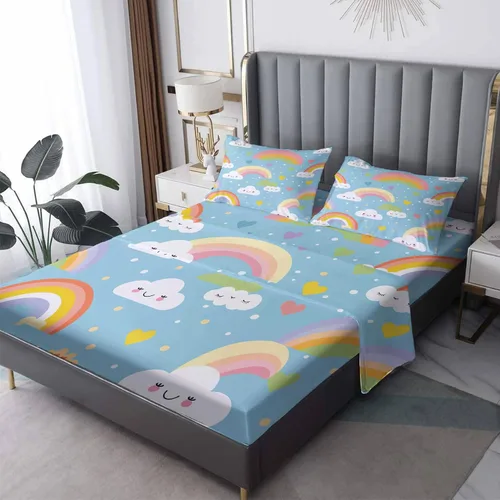 Vista 44 de Juego de sábanas tamaño individual: sábanas y fundas de almohada, sábanas y fundas de almohada, microfibra suave y bolsillo profundo y patrón sin