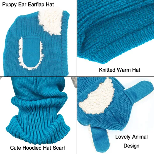 Vista 4 de Abrigo para invierno, que incluye gorra, bufanda, capucha y orejeras, para niñas o niños