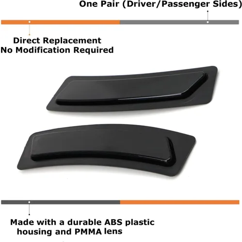 Vista 9 de iJDMTOY Marcas Laterales de Parachoques Delantero con Lente Fumada Negra Brillante Compatibles con BMW F30 F31 LCI Serie 3 320i 340i de 2016-2018