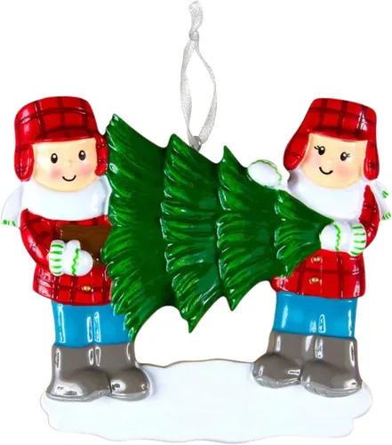 Vista 2 de 2025 Adorno de Navidad personalizado para parejas – Regalo personalizado para parejas, recién casados, parejas casadas y comprometidas – Adorno