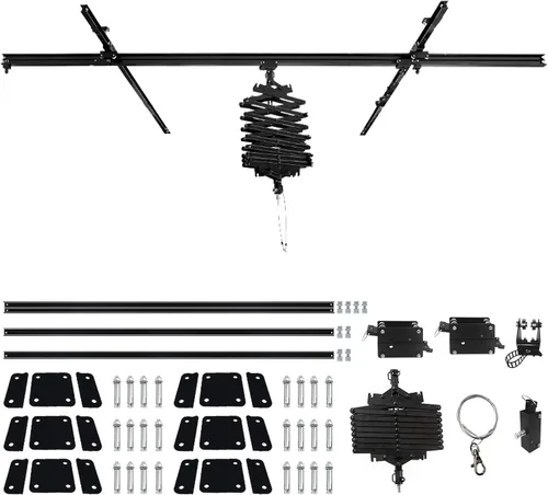 Vista 8 de Kit completo de sistema de riel de techo Pantograph Studio de 59 x 59 pulgadas con lámpara de techo para fotografía de 16.9-78.7 in, soporte