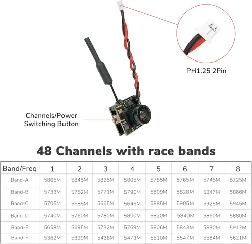 Vista 4 de Radiolink 5.8GHz 800TVL 200mW FPV Cámara para pantalla RC8X FPV