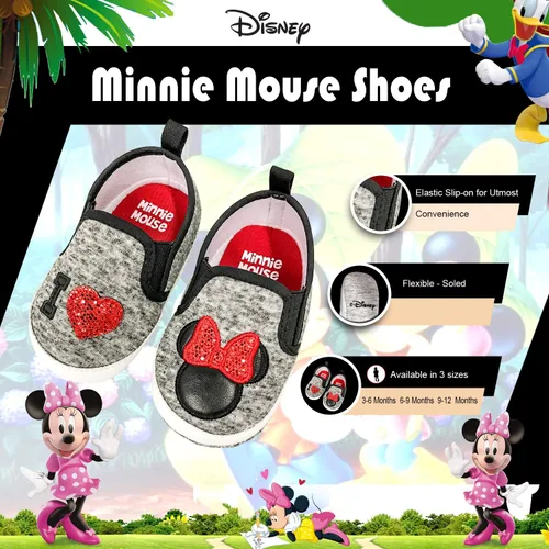 Vista 2 de Disney Mickey and Minnie Mouse Red and Black Infant Shoes - Size Toddler-Infant Sizes