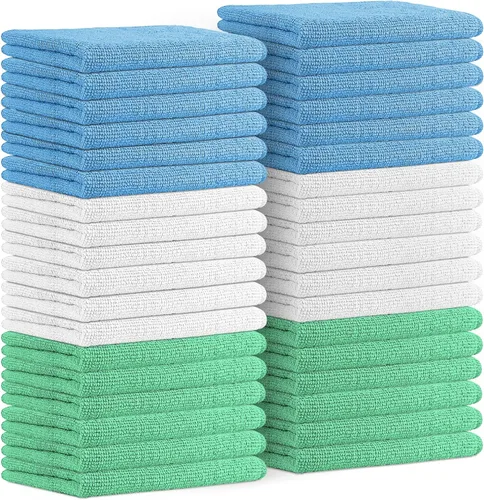 Vista 28 de Avalon Towels Paños de limpieza de microfibra (paquete de 48) – Tamaño 16 x 16 pulgadas, trapos de limpieza altamente absorbentes, sin pelusa Negro